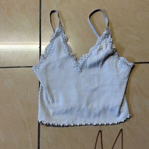 Forever 21 White Lace-Trimmed Camisole
